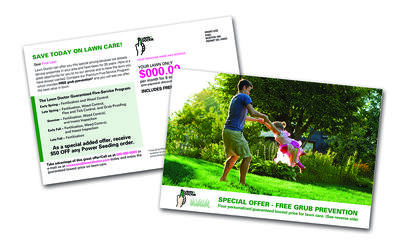 BKM Marketing Lawn Care Digital Direct Mail Marketing Postcard Example