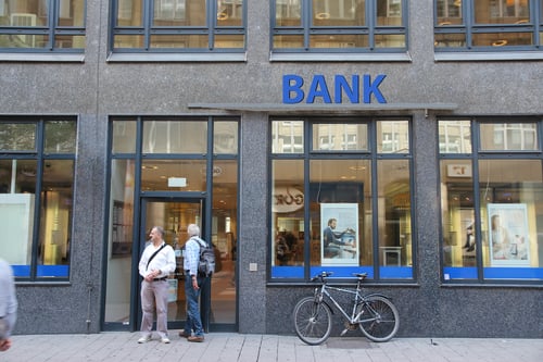 Looking into a bank branch